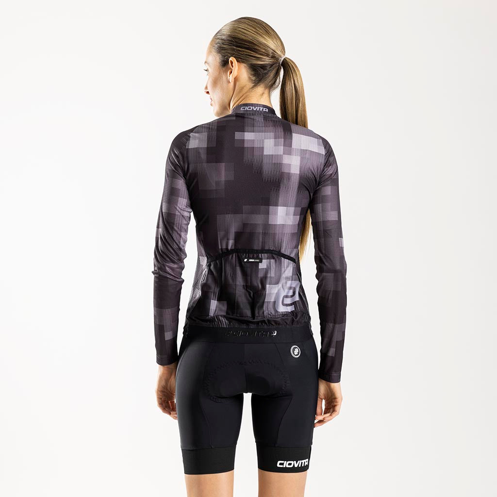 Women's Pixel Long Sleeve Sport Fit Jersey (Black)