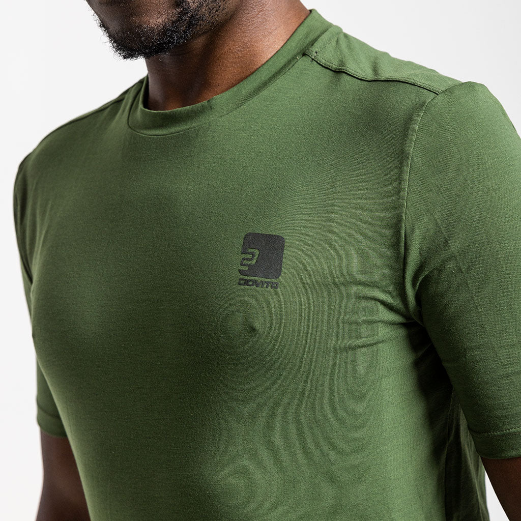 Men's Casual Merino T Shirt (Olive)