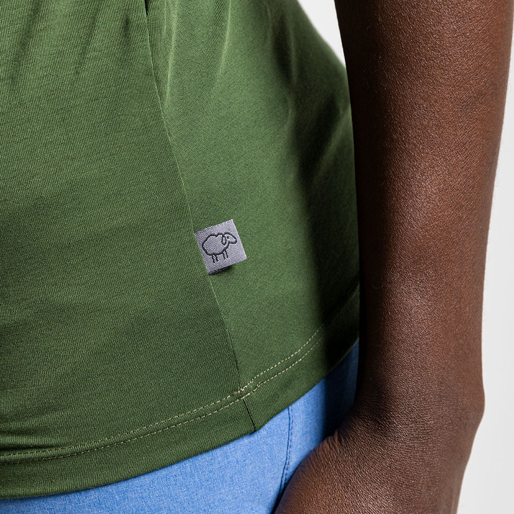 Men's Casual Merino T Shirt (Olive)