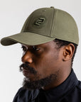 Recycled Curved Peak Snapback Cap (Olive)