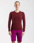 Women's Long Sleeve Merino T Shirt (Bloodstone)