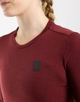 Women's Long Sleeve Merino T Shirt (Bloodstone)