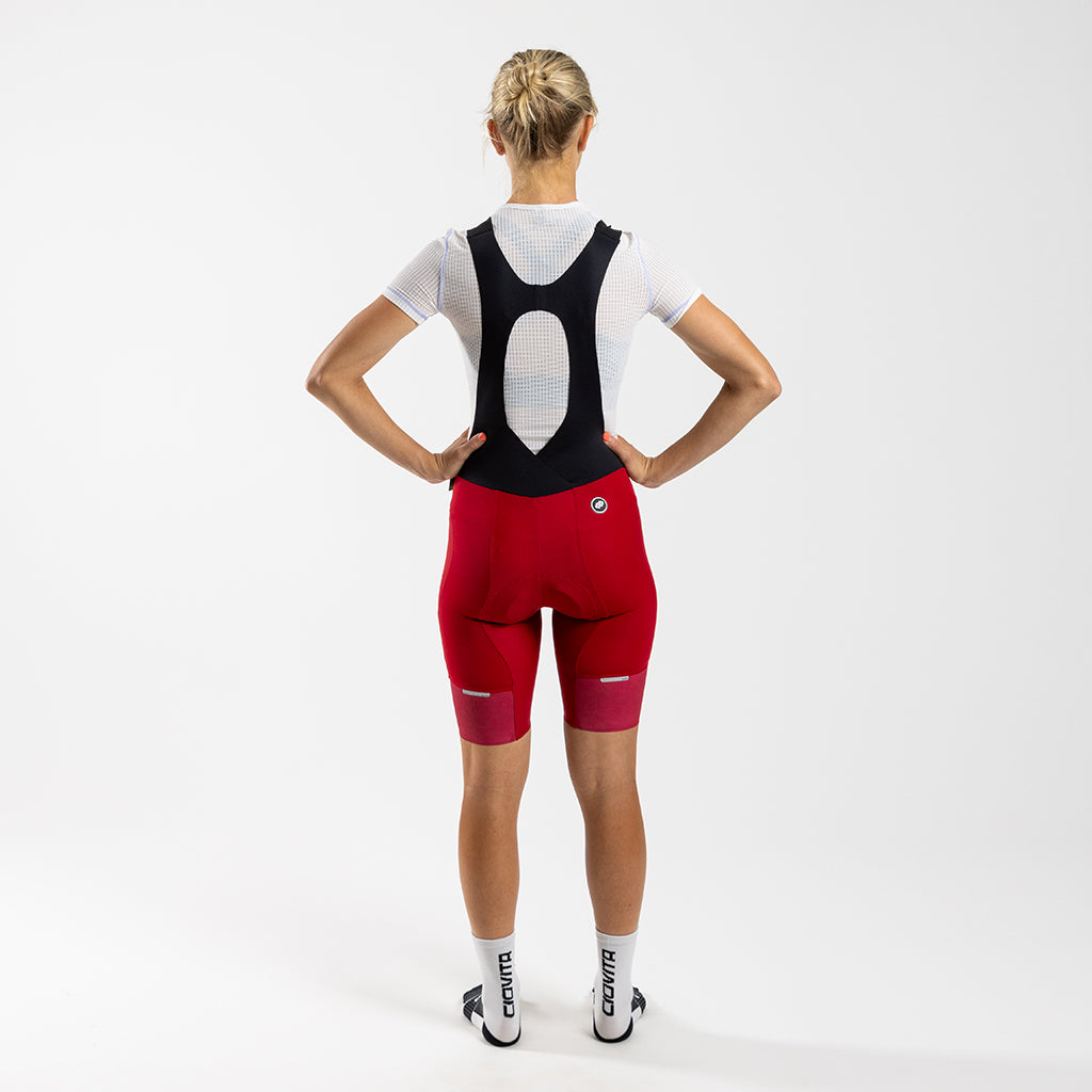 Women's Supremo Pace Bib Shorts (Red)
