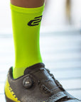 lumo green cycling socks with ciovita logo