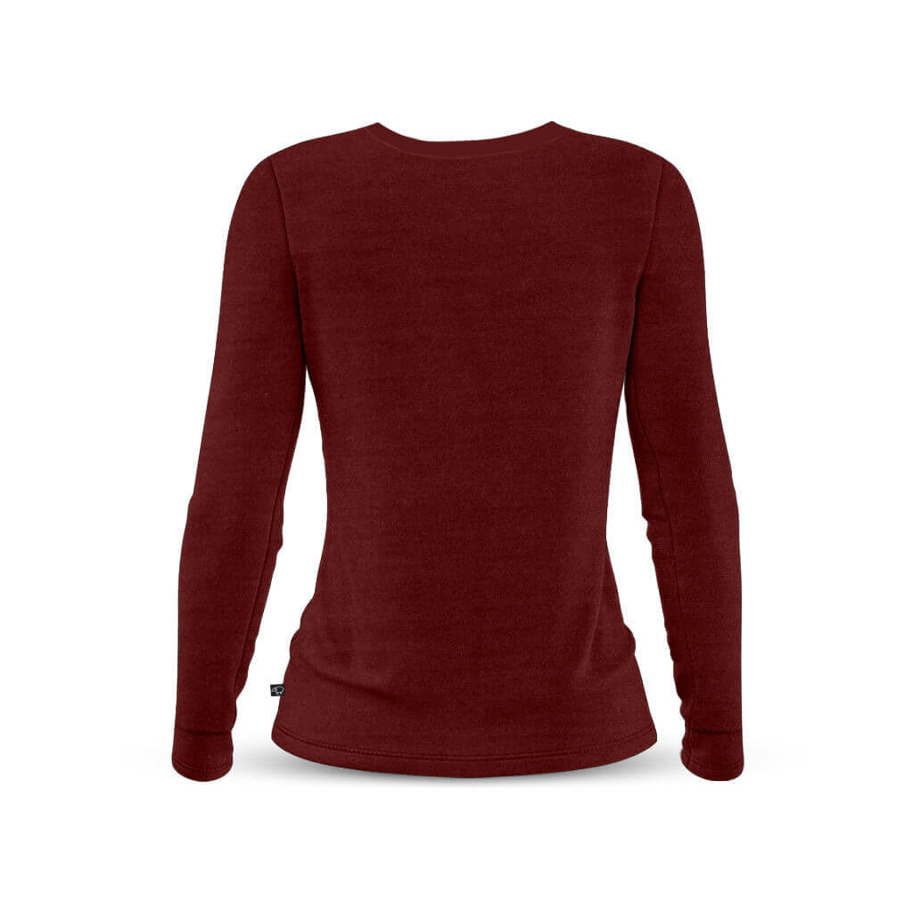 Women&#39;s Long Sleeve Merino T Shirt (Bloodstone)