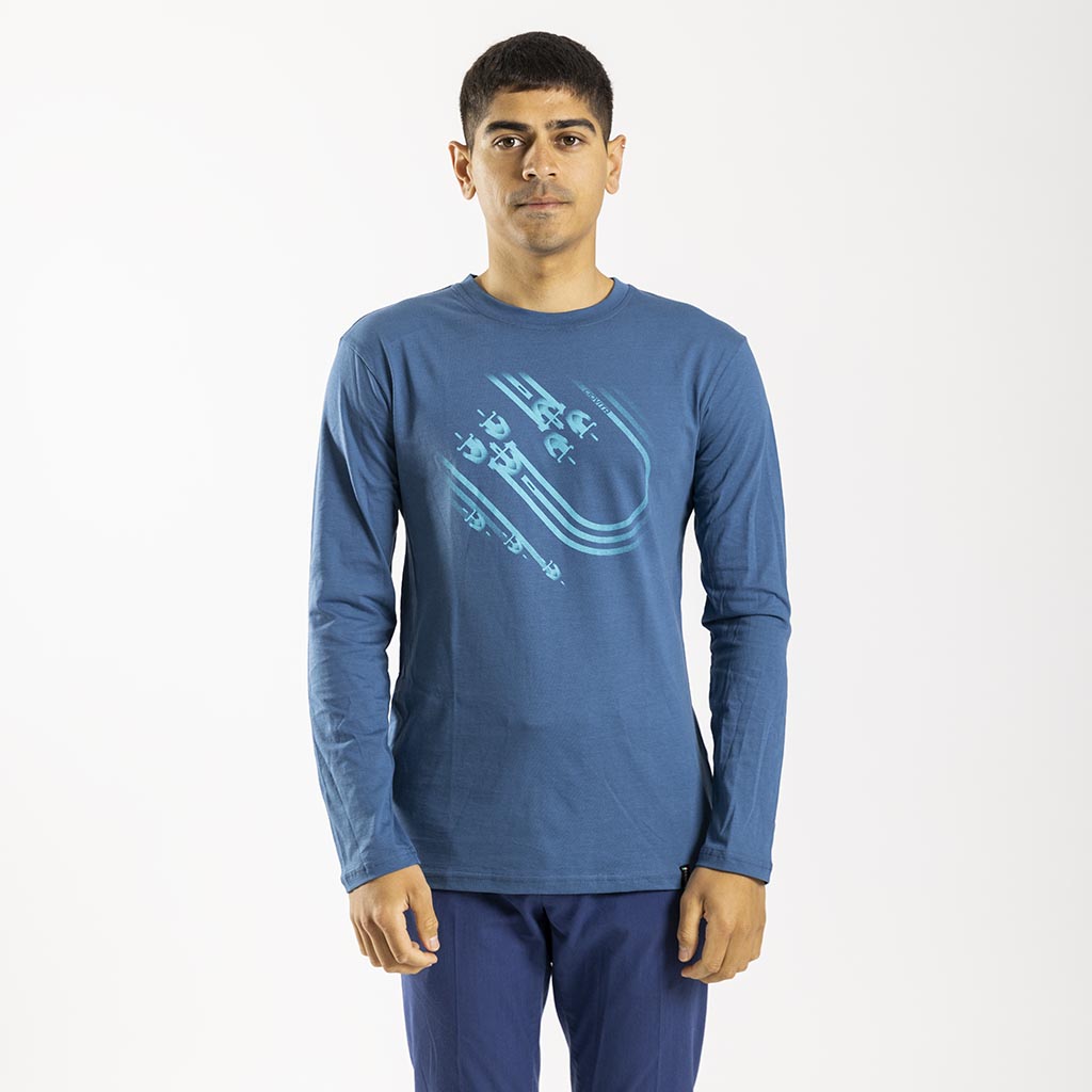 Men&#39;s Track Long Sleeve Shirt (Ocean Blue)