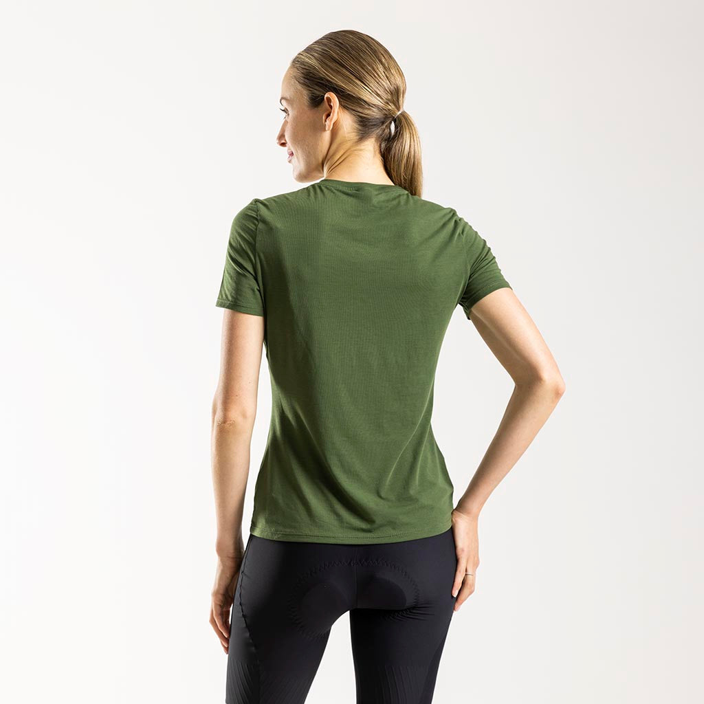 Women&#39;s Casual Merino T Shirt (Olive)