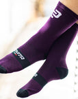 plum coloured cycling sock
