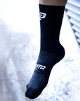 black cycling sock