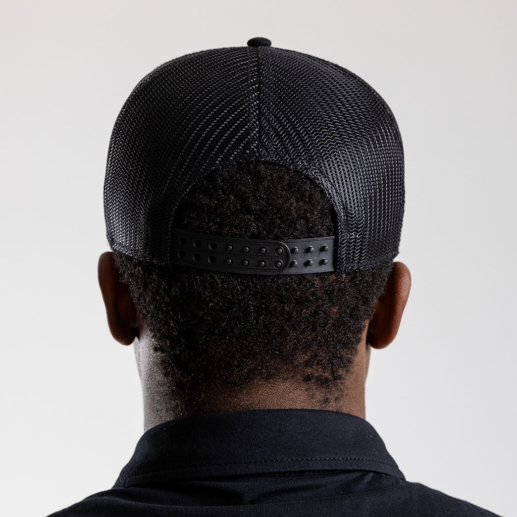 Flat Peak Trucker Cap (Black)