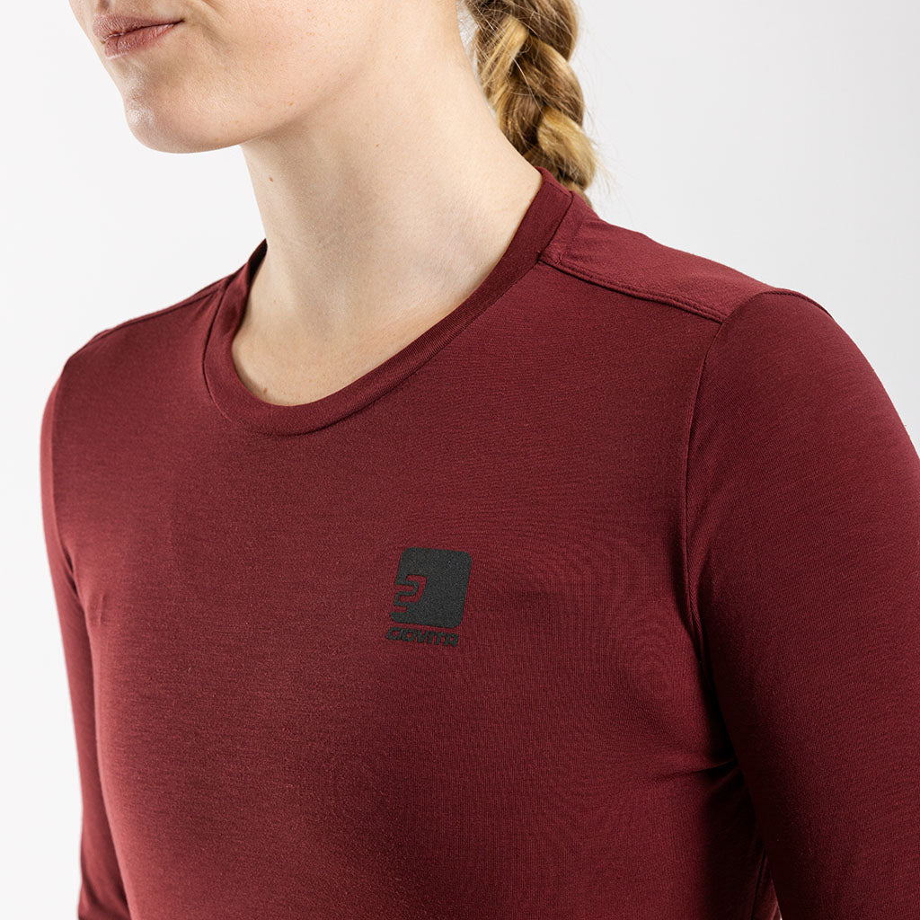 Women&#39;s Long Sleeve Merino T Shirt (Bloodstone)