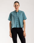 Women's Short Sleeve Adventure Shirt (Turquoise Melange)