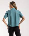 Women's Short Sleeve Adventure Shirt (Turquoise Melange)