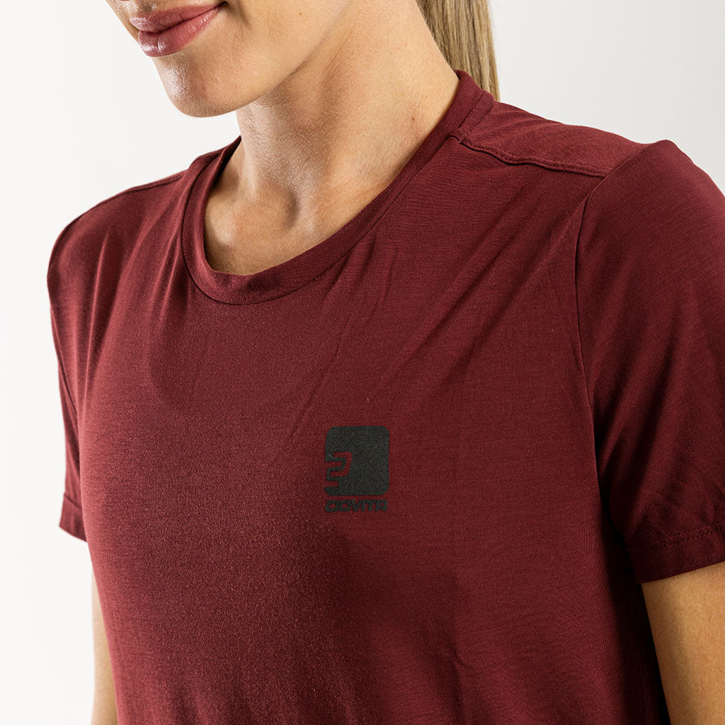Women&#39;s Casual Merino T Shirt (Bloodstone)