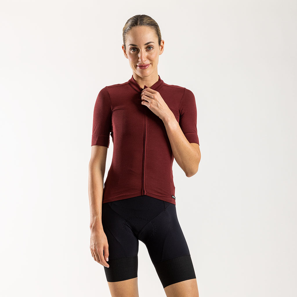 Women&#39;s Pecora Merino Cycling Jersey (Bloodstone)