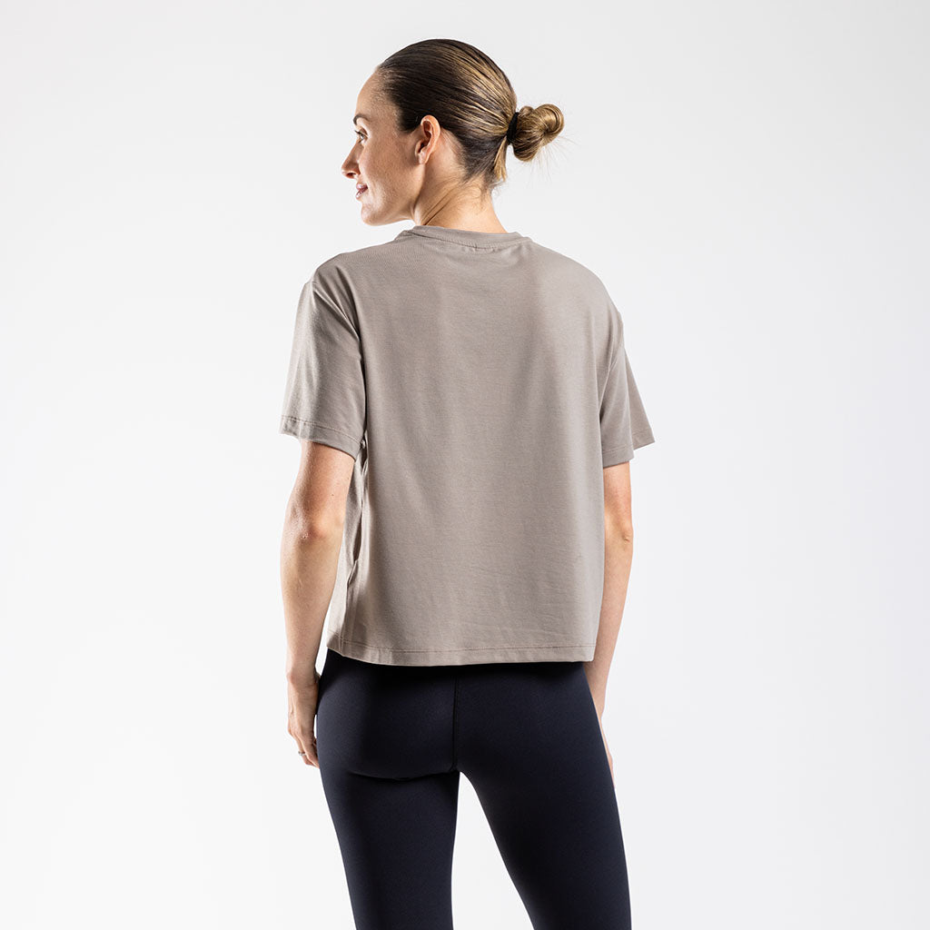 Women&#39;s Boxy Casual T Shirt (Stone)
