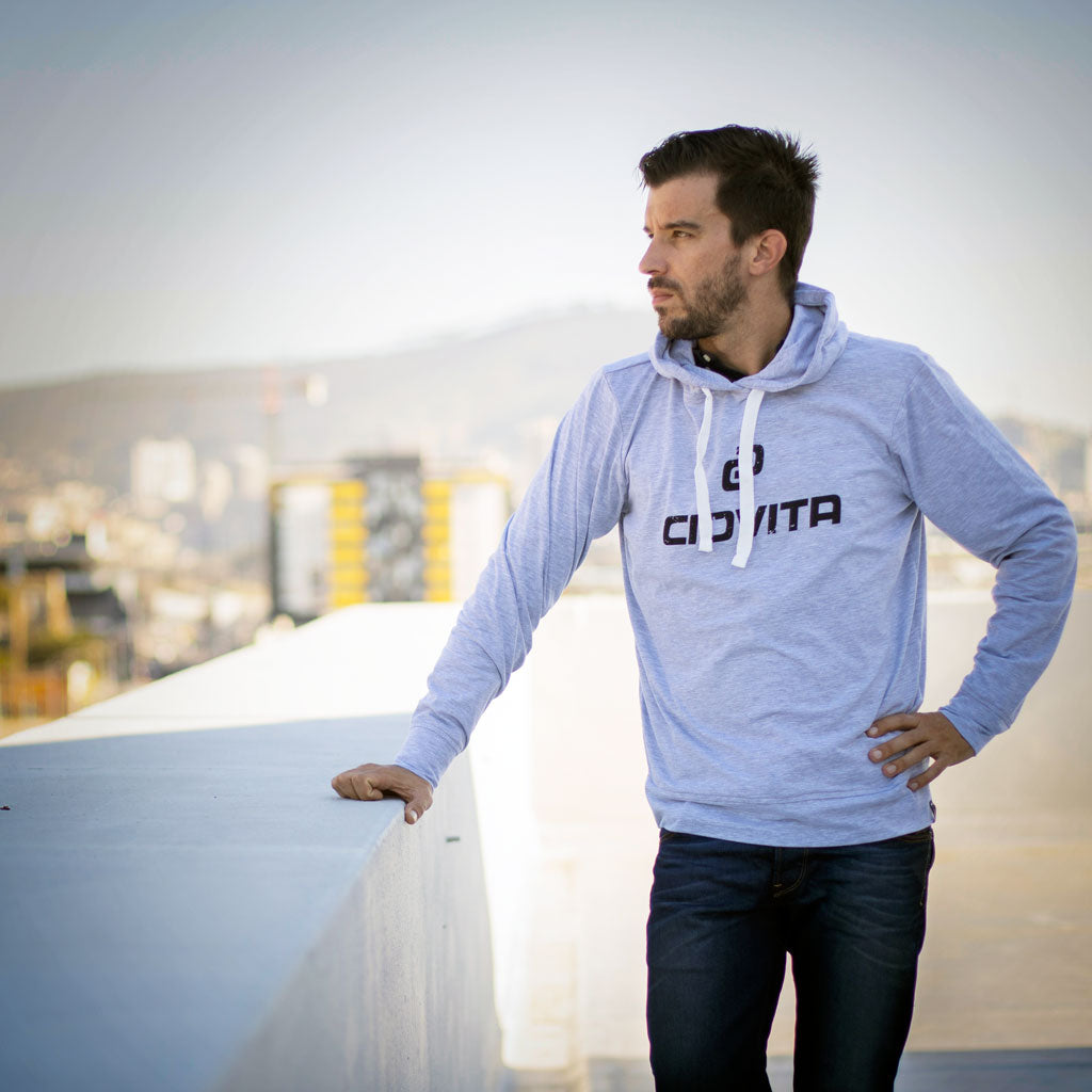 grey lightweight lifestyle hoodie