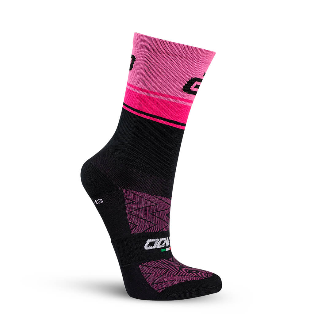 Crew Socks (Pink Stripe) | Cycling Socks |Ciovita Australia