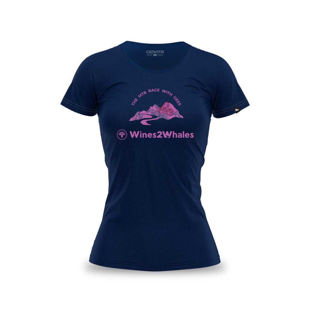 Women's FNB Wines2Whales T Shirt (Navy) | T Shirt |Ciovita Australia