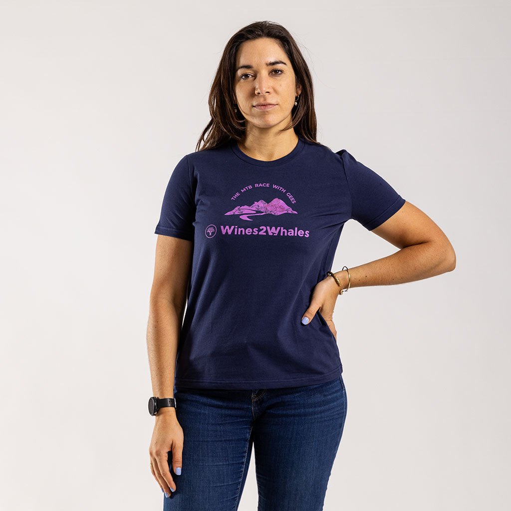 Women's FNB Wines2Whales T Shirt (Navy) | T Shirt |Ciovita Australia